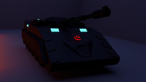SciFi Tank Lowpoly preview image
